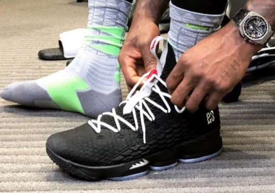 LeBron Wears A 1-of-1 Nike LeBron 15 Inspired By The Air Jordan 5