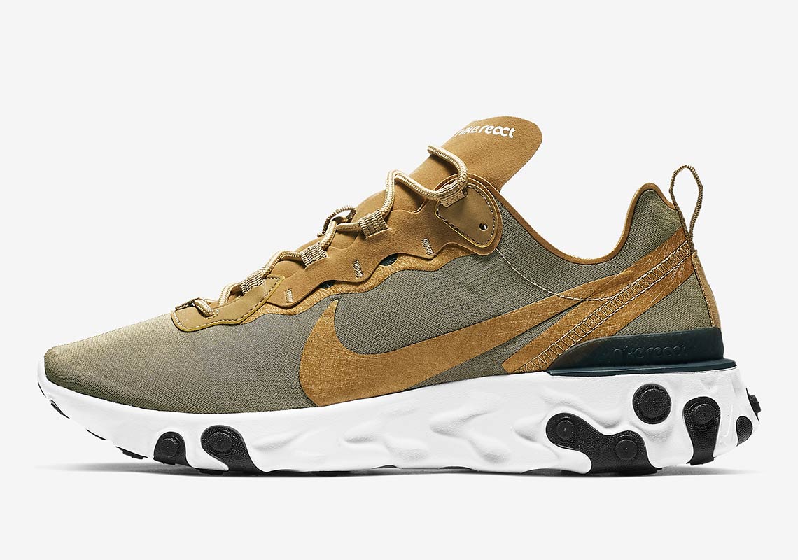 Nike React Element 55 Metallic Gold Bq6166 700 3