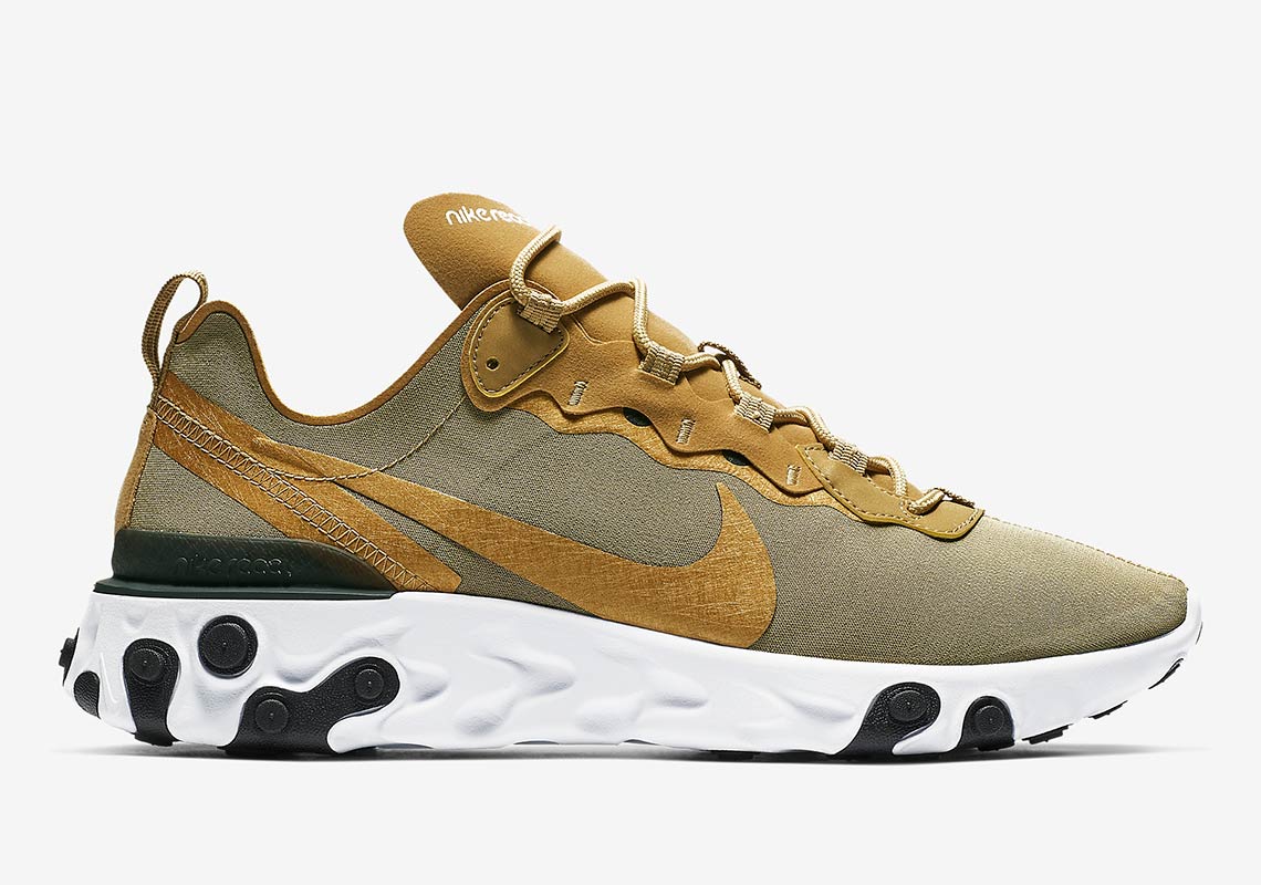 Nike React Element 55 Metallic Gold Bq6166 700 6