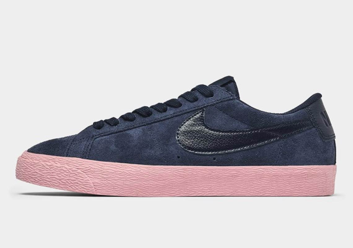 The Nike SB Blazer Low Arrives In Navy And Pink