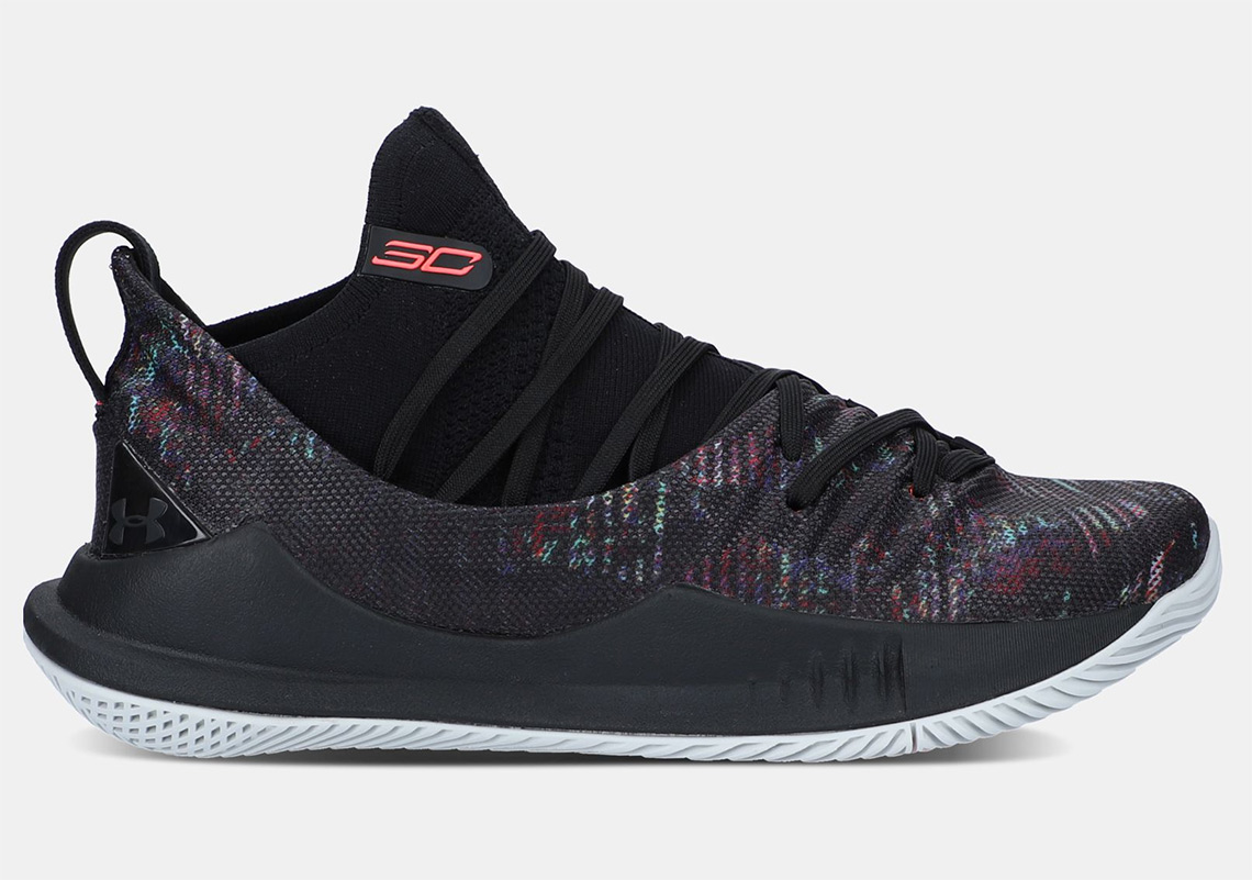 Ua Curry 5 Black White Neon Coral