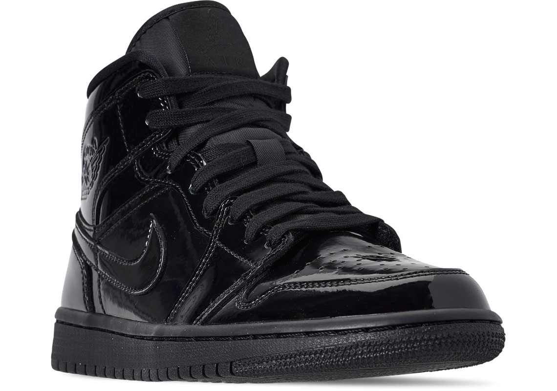 Air Jordan 1 Mid Black Patent Leather Bq6472 001 2