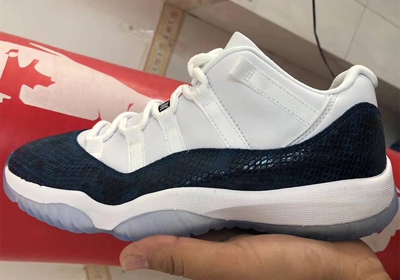 First Look At The Air Jordan 11 Low "Navy Snakeskin"