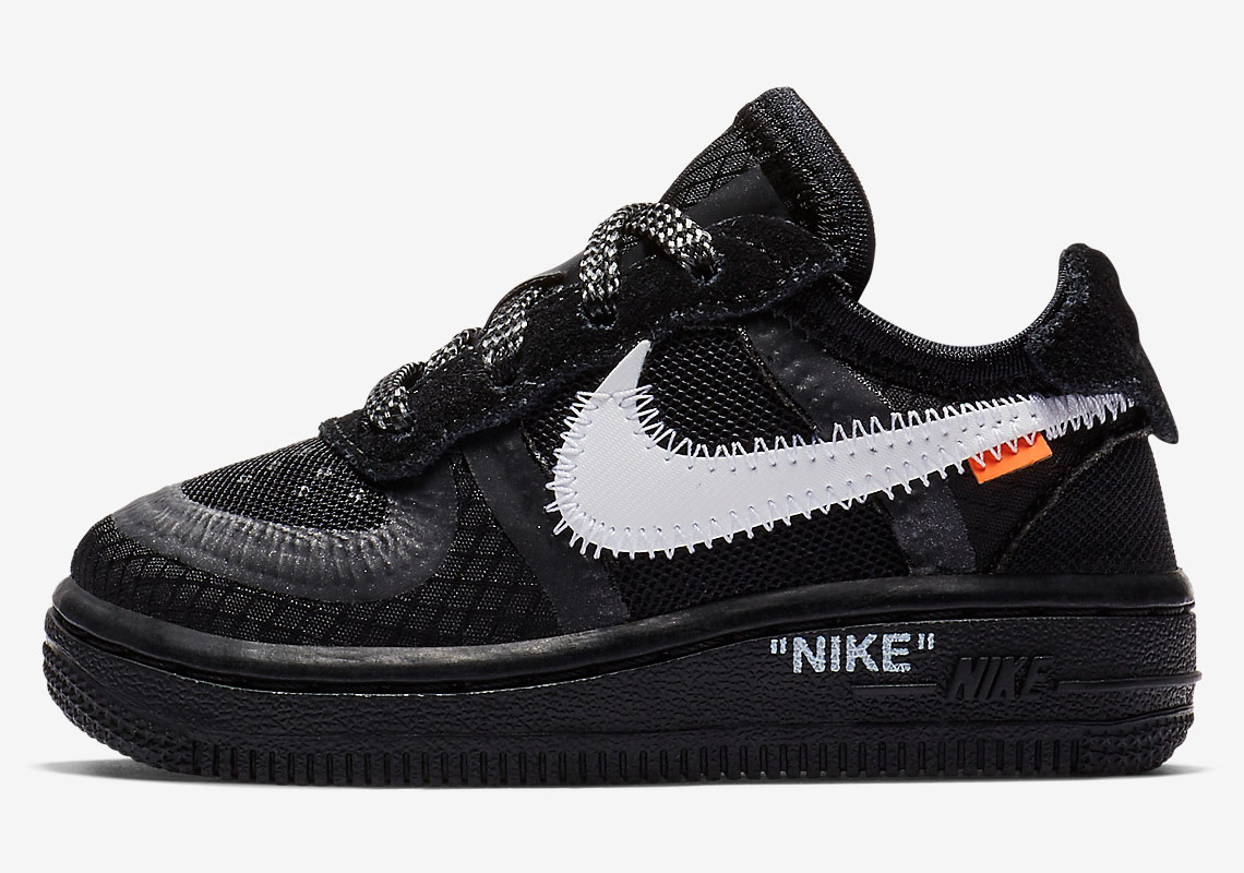 Nike Air Force 1 Off White Little Kids Black Bv0853 001 1