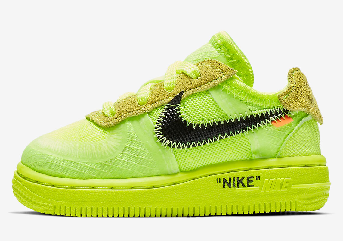 Nike Air Force 1 Off White Little Kids Volt Bv0853 700 1