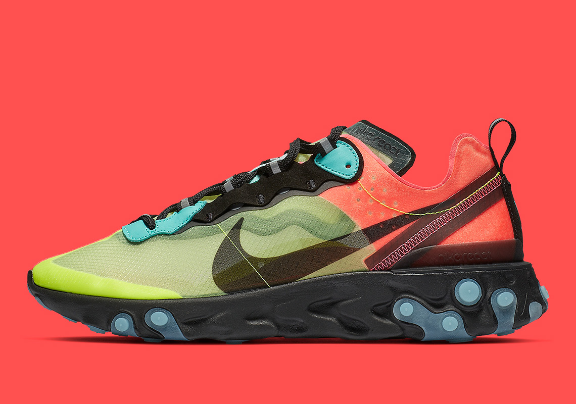 The Nike React Element 87 Pairs Volt And Racer Pink