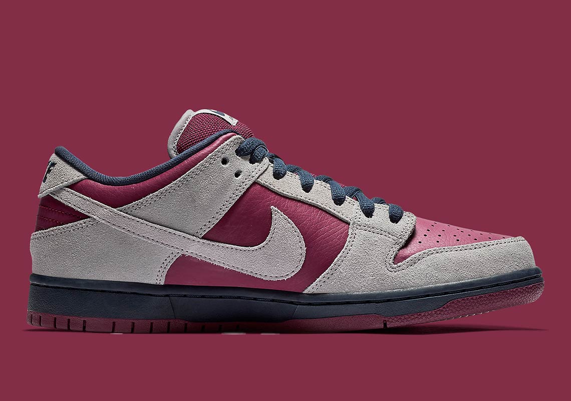 Nike Sb Dunk Low Maroon Grey Bq6817 001 2