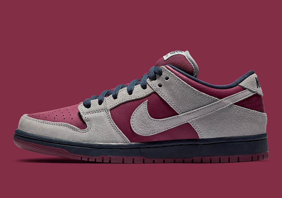 Nike Sb Dunk Low Maroon Grey Bq6817 001 3