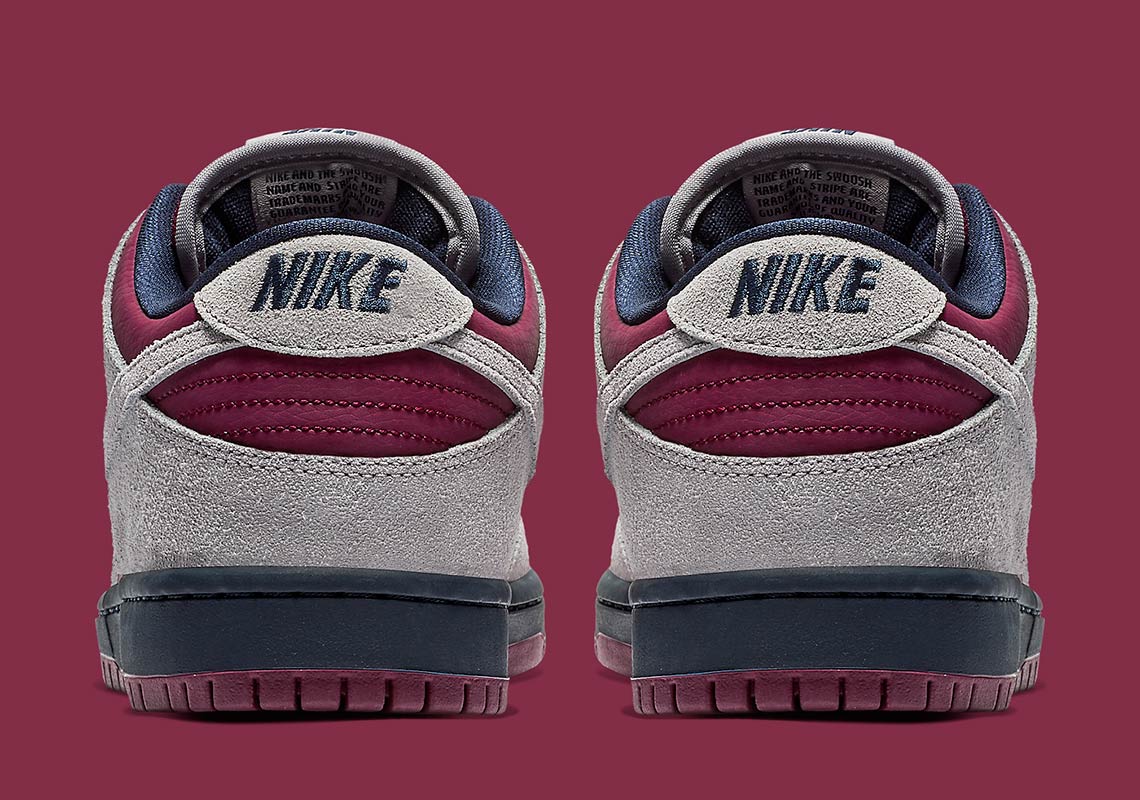 Nike Sb Dunk Low Maroon Grey Bq6817 001 4