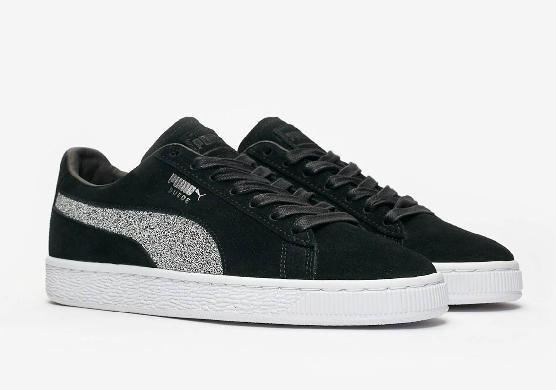 Puma Suede Swarovski Crystals Black Silver 6