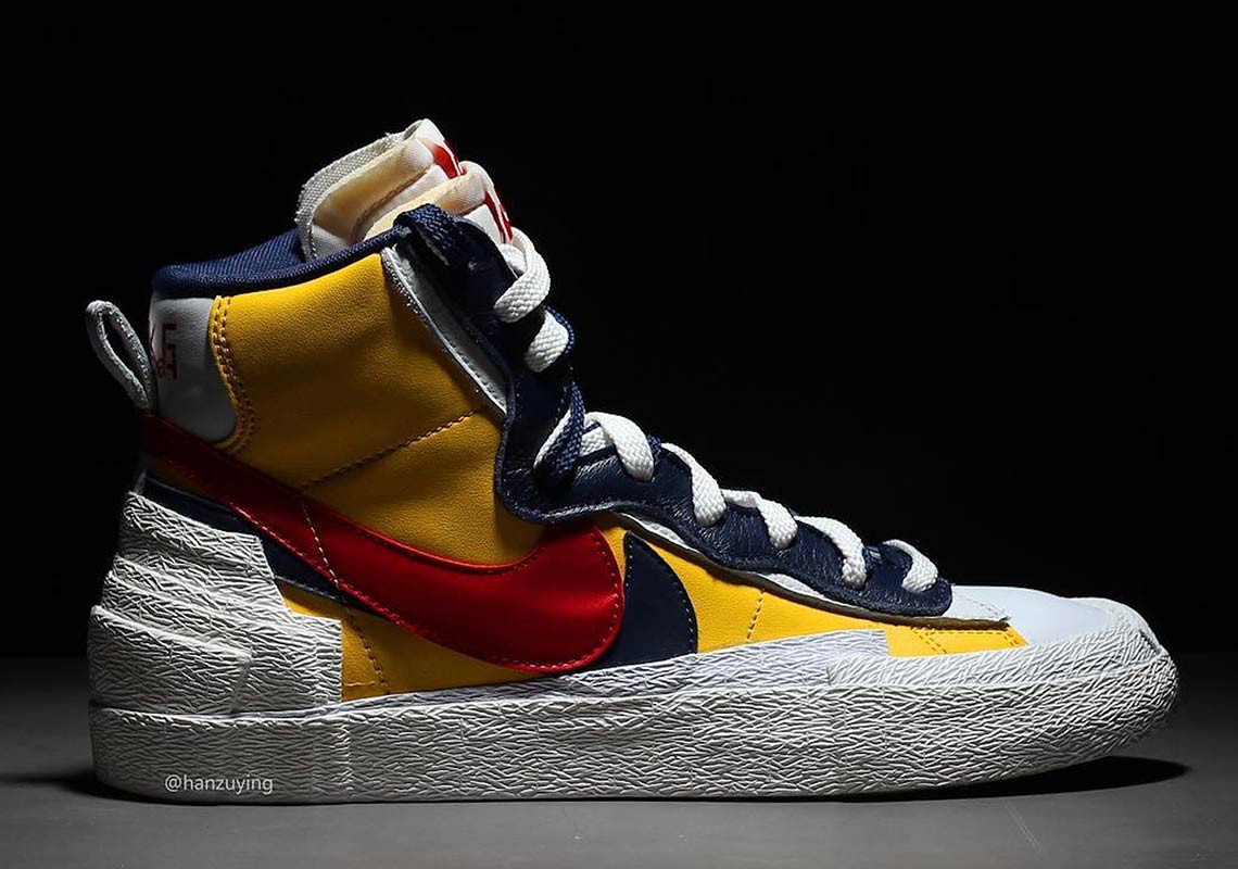 Sacai Nike Blazer Yellow Red Navy Bv0072 700 2