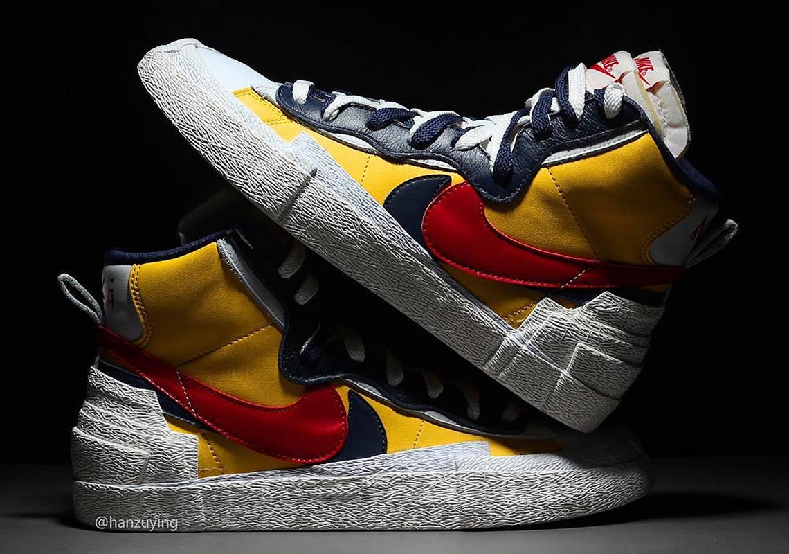 Sacai Nike Blazer Yellow Red Navy Bv0072 700 4