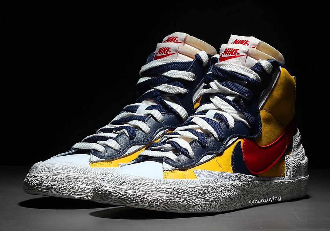 Sacai Nike Blazer Yellow Red Navy Bv0072 700 5