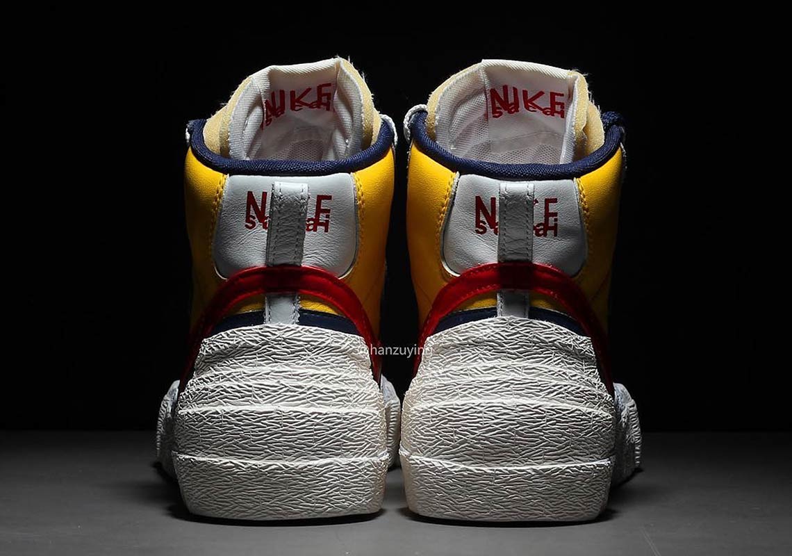 Sacai Nike Blazer Yellow Red Navy Bv0072 700 7