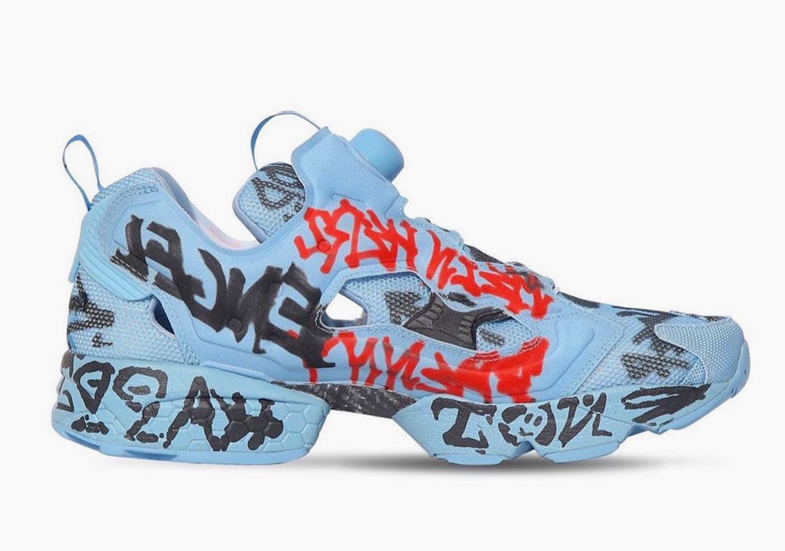 Vetements Reebok Instapump Fury Graffiti 2 Blue 2