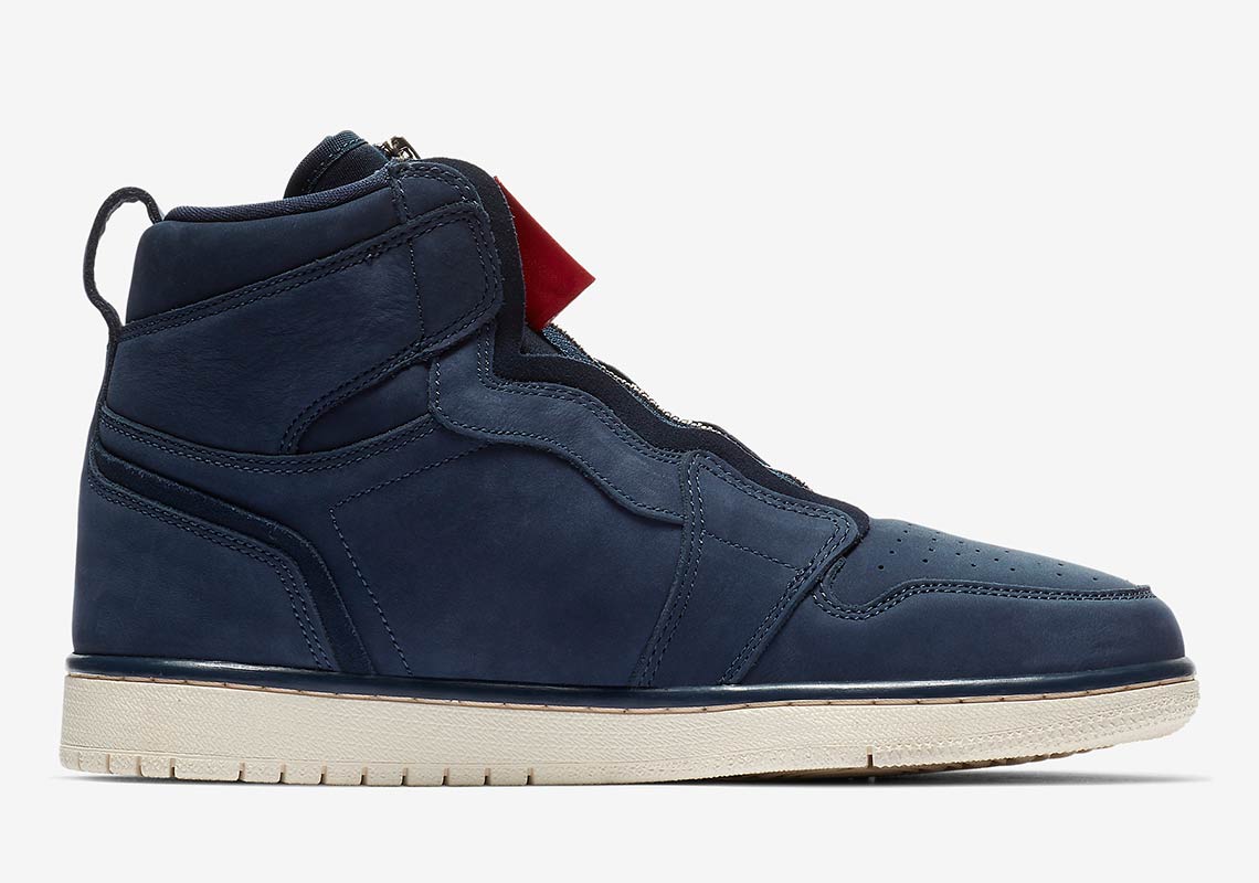 Air Jordan 1 High Zip Wmns Navy Suede Aq3742 401 2