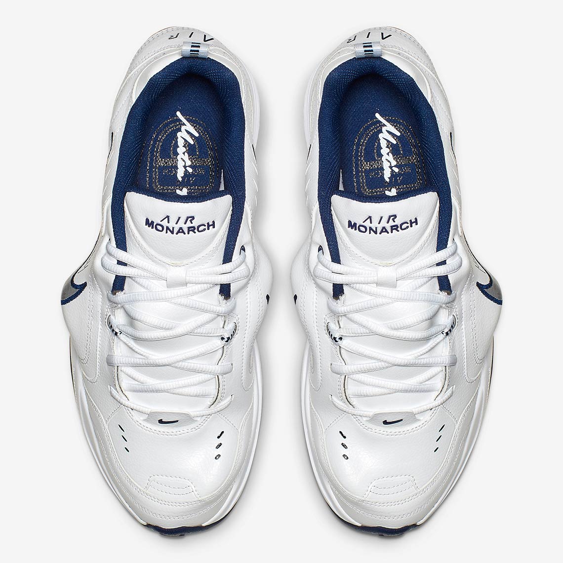 Martine Rose Nike Air Monarch Iv White Navy At3147 100 5