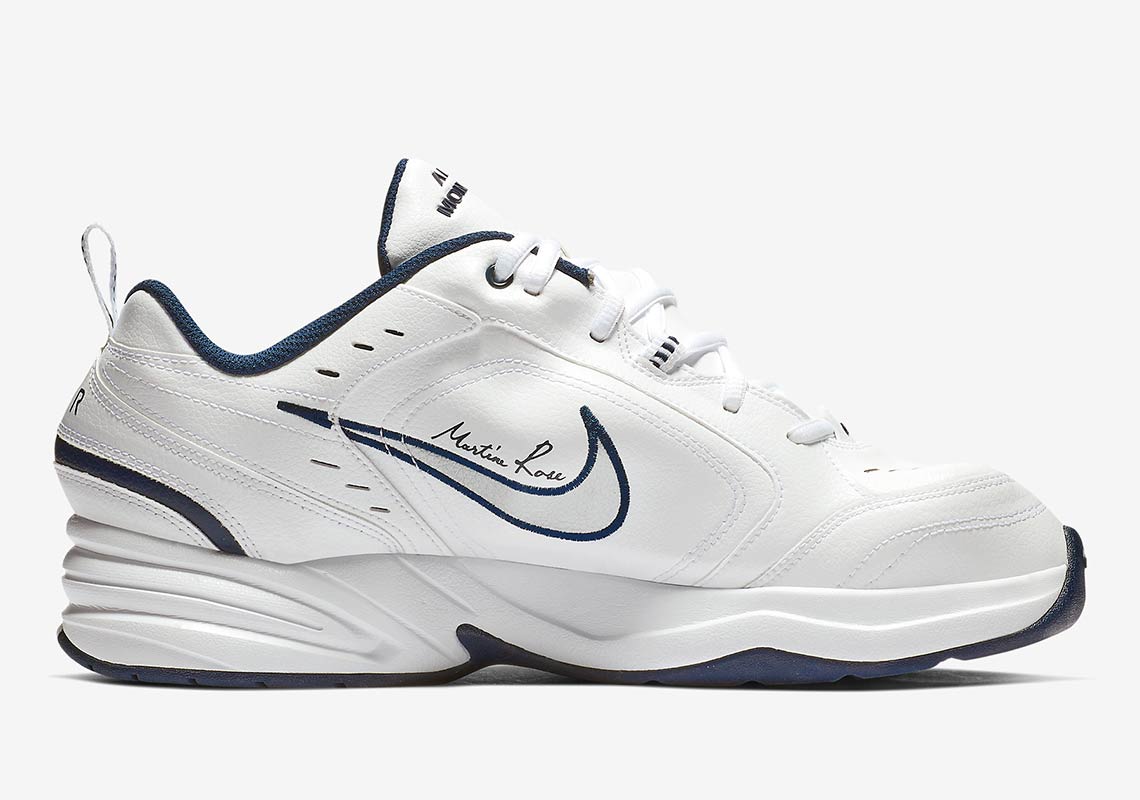 Martine Rose Nike Air Monarch Iv White Navy At3147 100 6