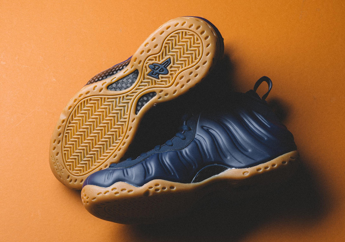 The Nike Air Foamposite One Combines Midnight Navy And Gum