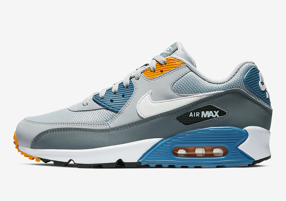 This Nike Air Max 90 Boasts Crisp Colorblocking Of Blue And Yellow