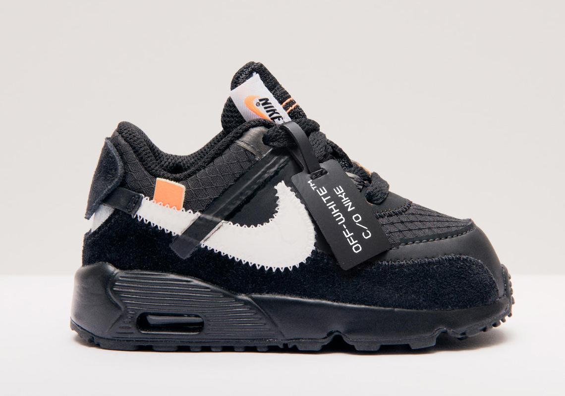 Nike Air Max 90 Off White Black Little Kids Toddlers 2