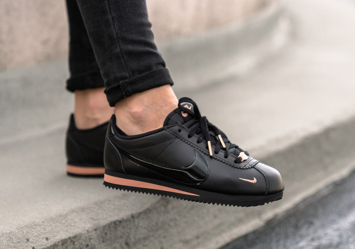 Nike's Double-Swooshed Cortez Is Back In Black And Rose Gold