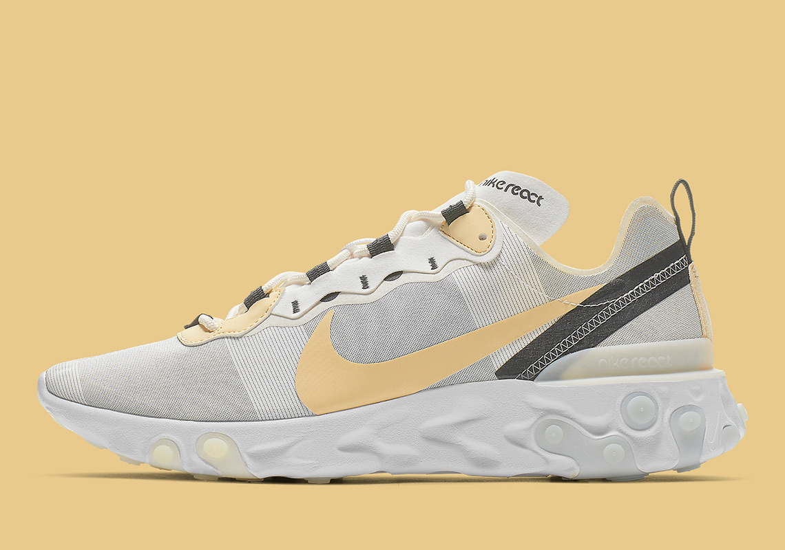 The Nike React Element 55 Adds A Soft Yellow Swoosh