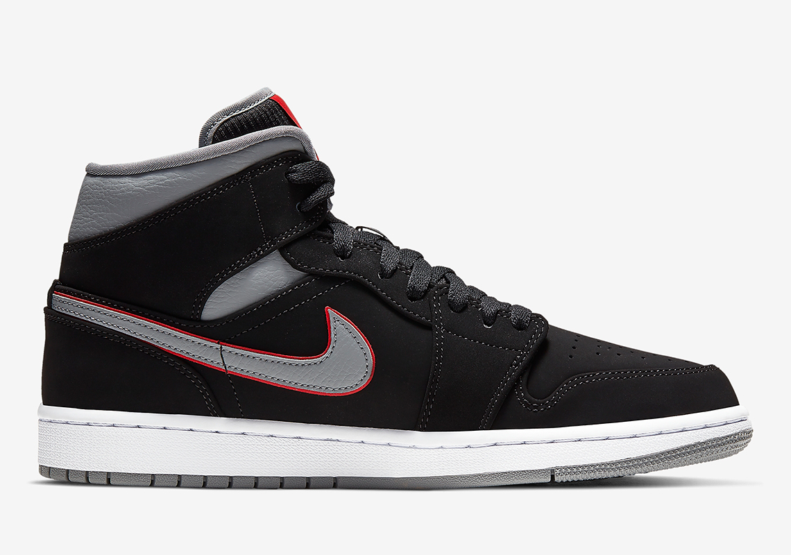 Air Jordan 1 Mid Black Grey Red 554724 060 6