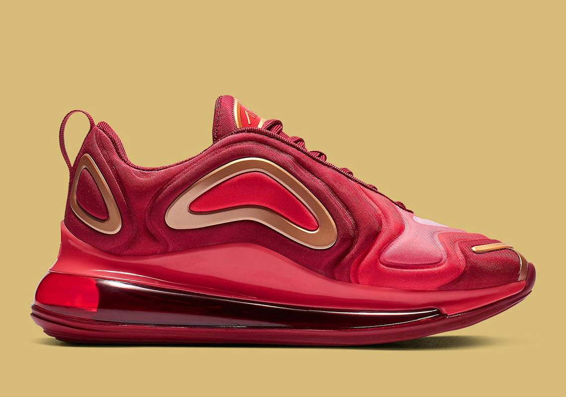 Nike Air Max 720 Kids Crimson Gold Aq3195 600 5