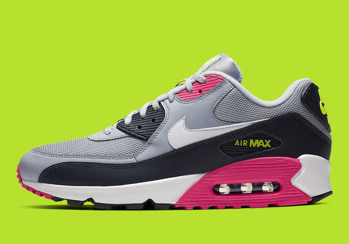 Nike Air Max 90 Grey Pink Volt Aj1285 020 5