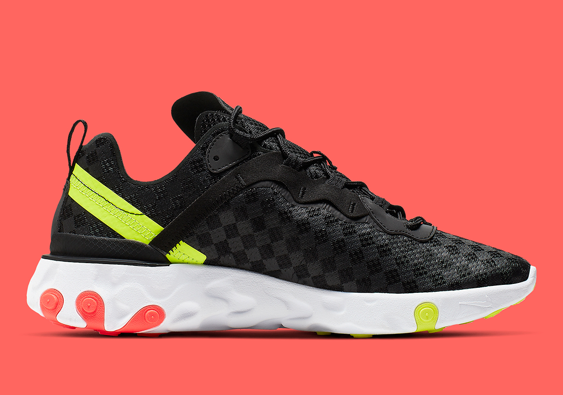 Nike React Element 55 Black Crimson Volt Cj0782 001 3