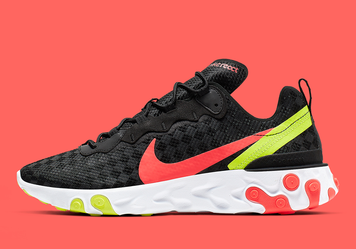 The Nike React Element 55 Boasts Diagonal Checkered Patterns