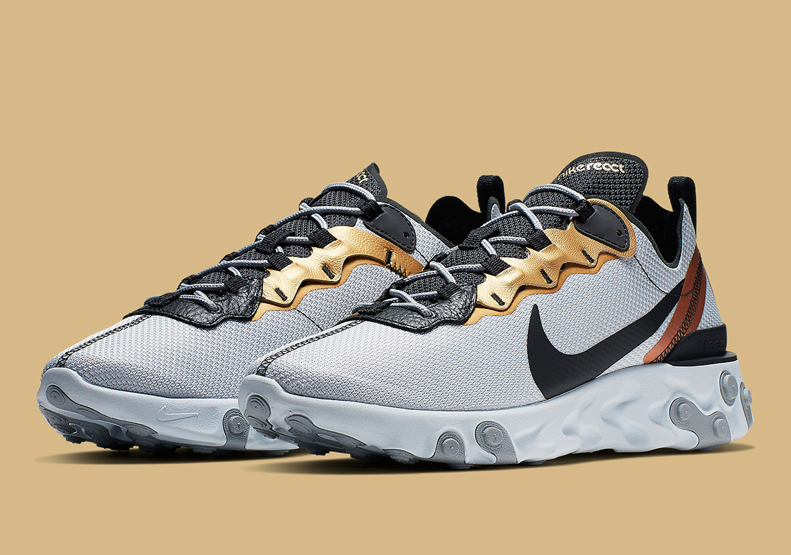 Nike React Element 55 Silver Gold Bronze Cd7627 001 5