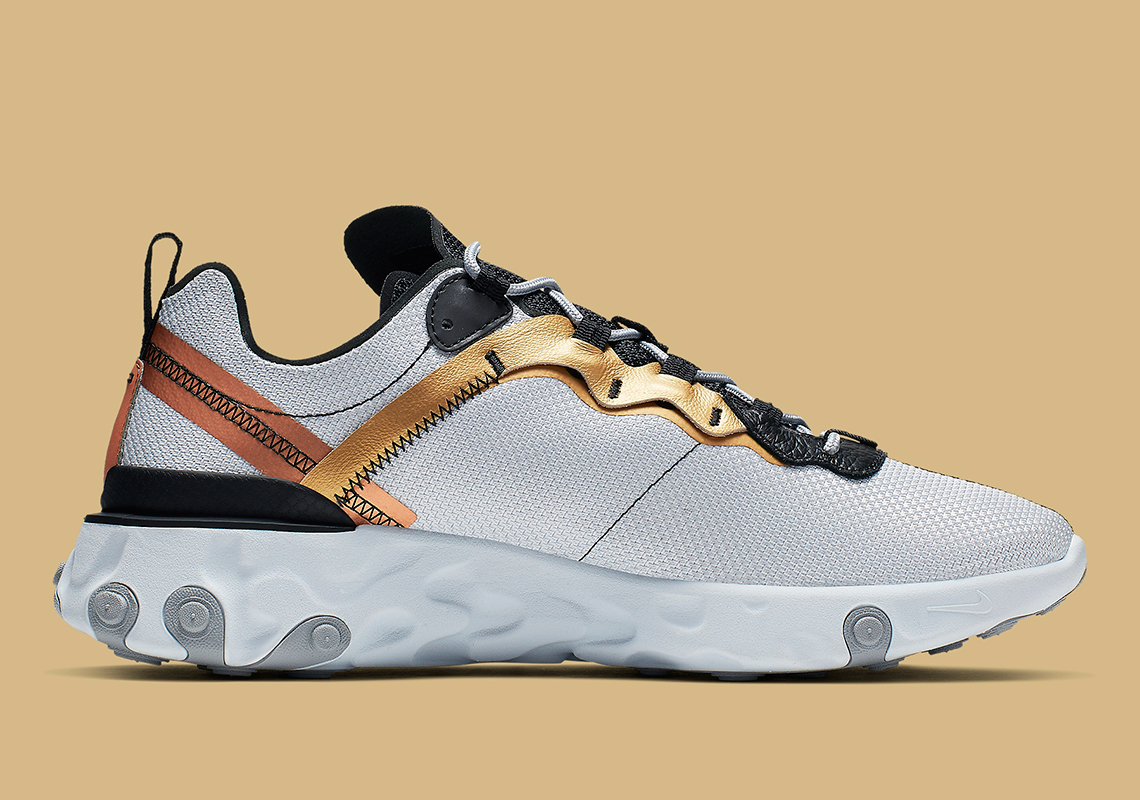 Nike React Element 55 Silver Gold Bronze Cd7627 001 6