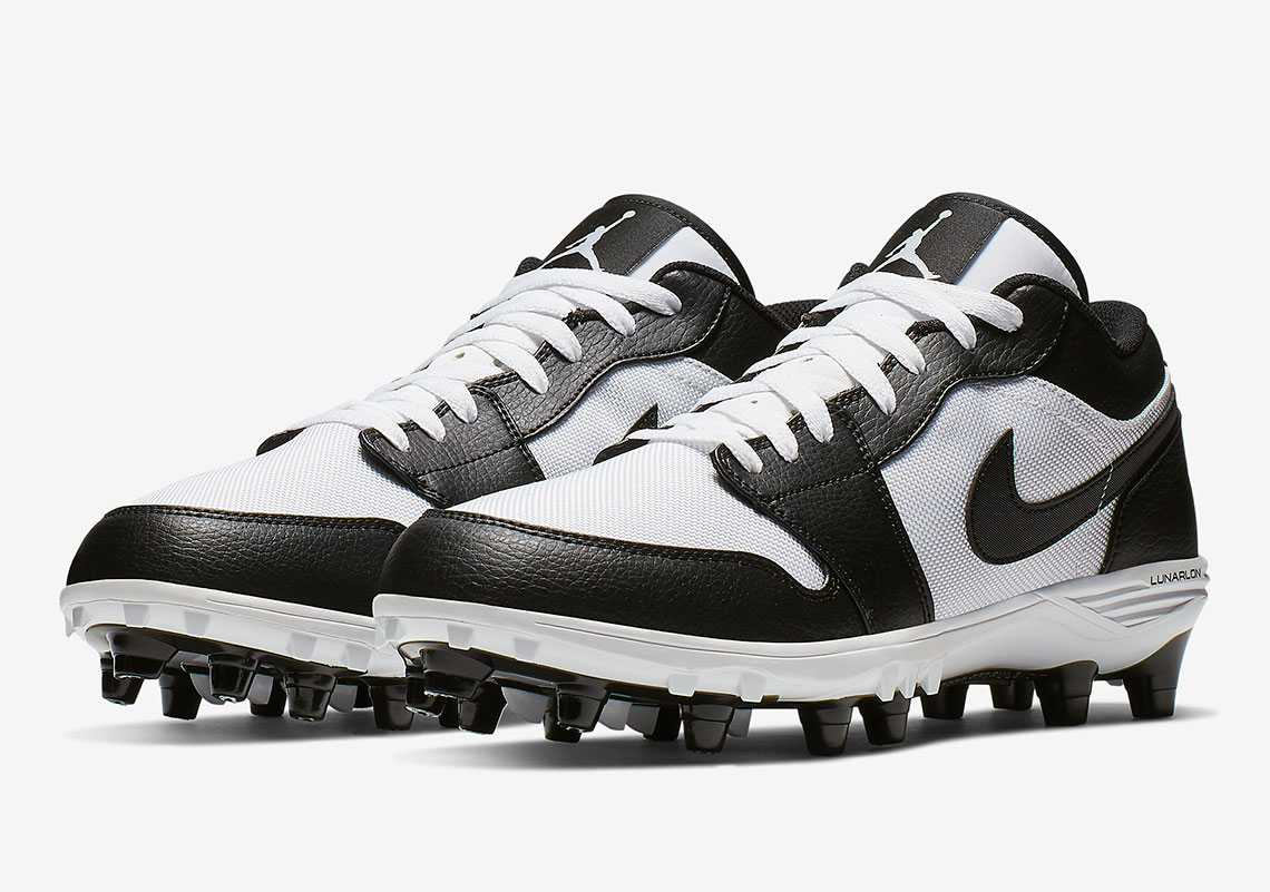 Air Jordan 1 Low Td Football Cleats White Black 1