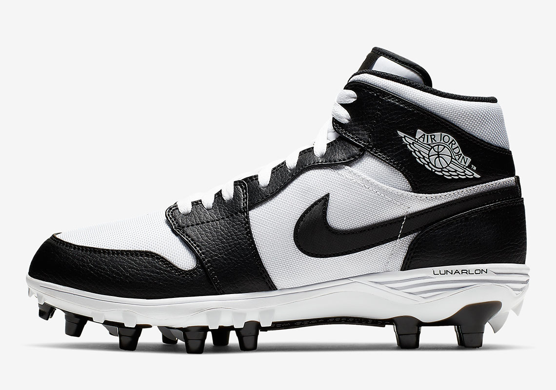 Air Jordan 1 Mid Td Football Cleats White Black 1