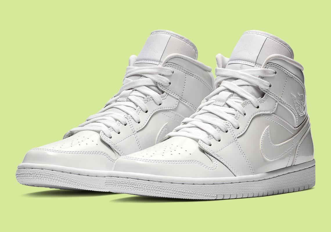 Official Images Of The Air Jordan 1 Mid “White Patent” For Women