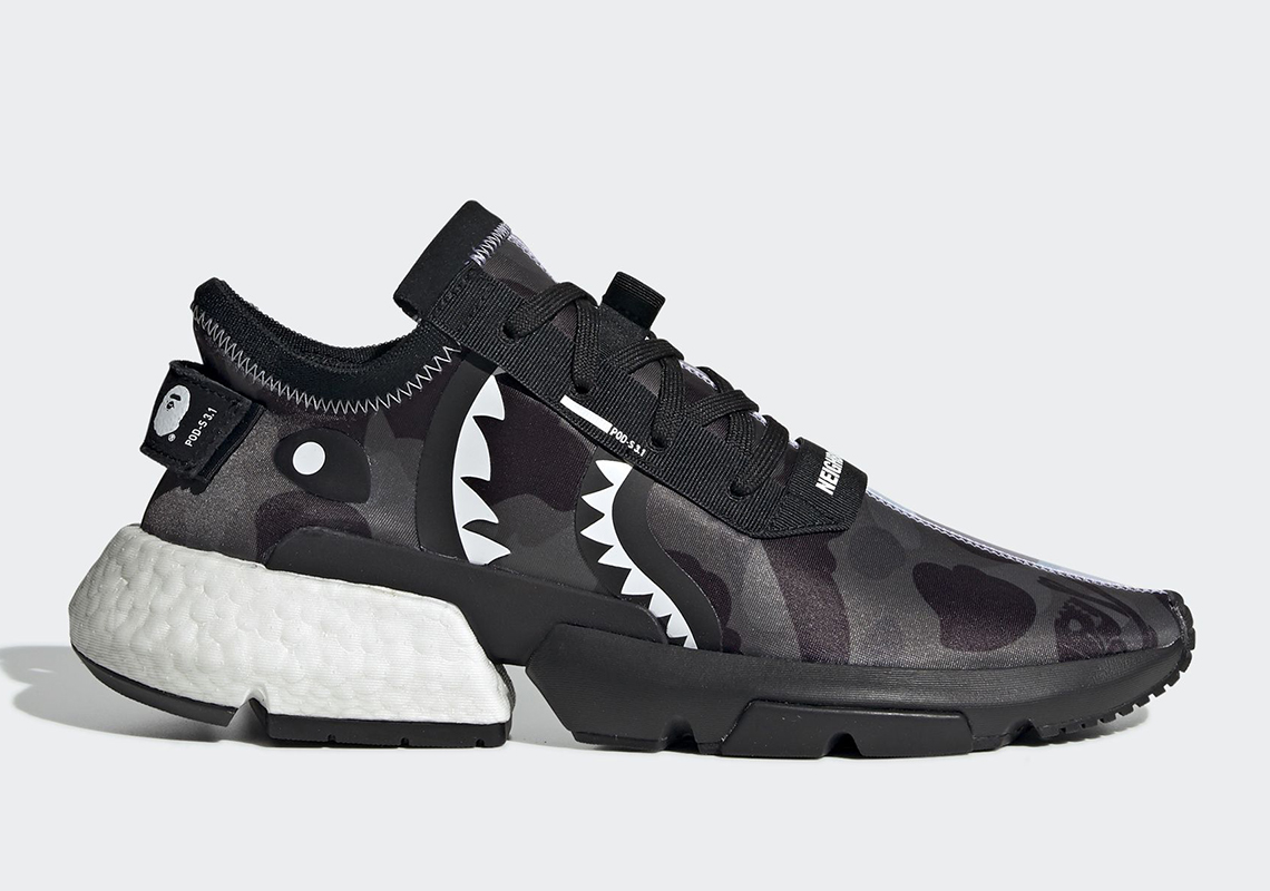 Official Images Of The BAPE x Neighborhood x adidas POD s3.1