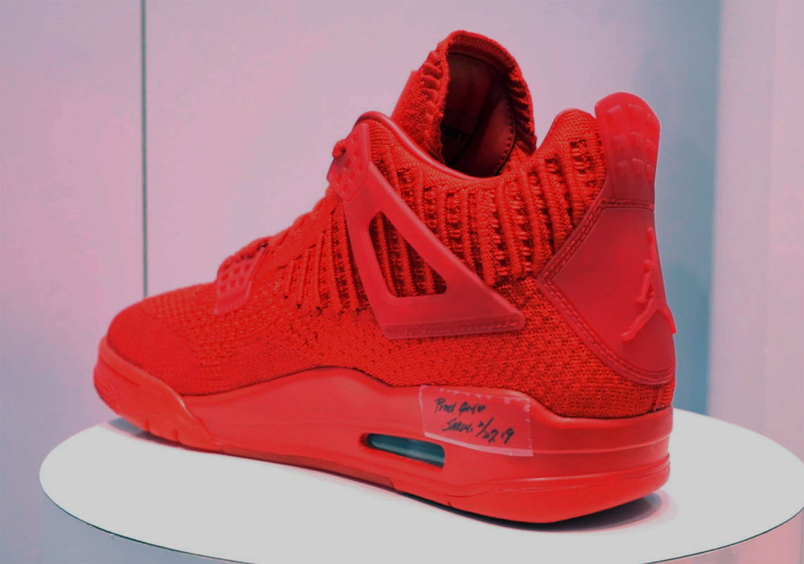 Flyknit Jordan 4 Retro 4 Red 1