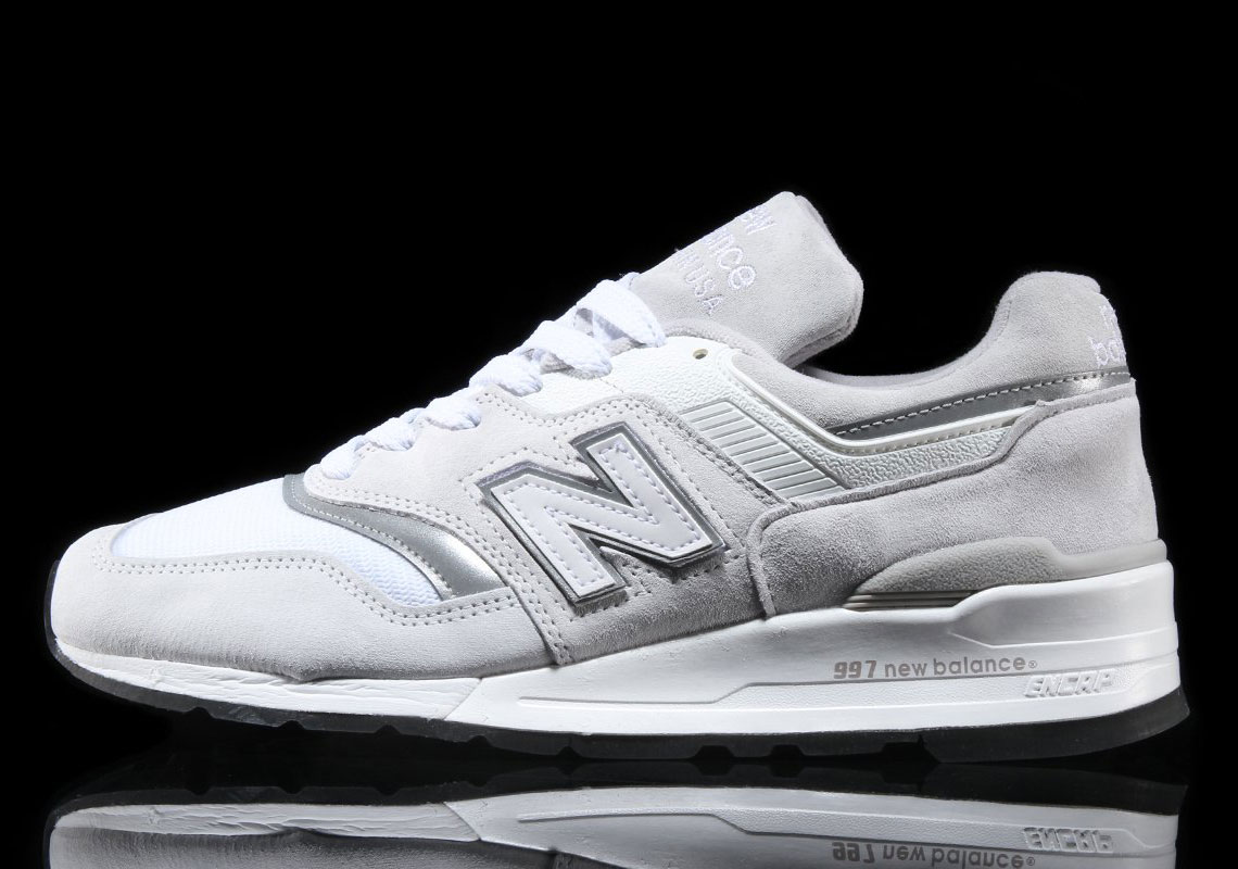 New Balance 997 Grey Velcro Logo 1