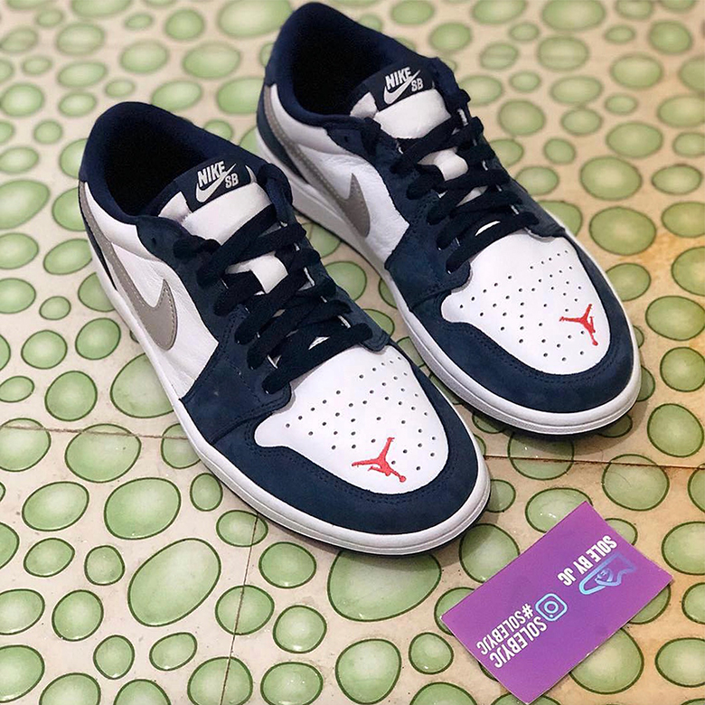 Nike Sb Air Jordan 1 Low White Navy Cj7891 400 4