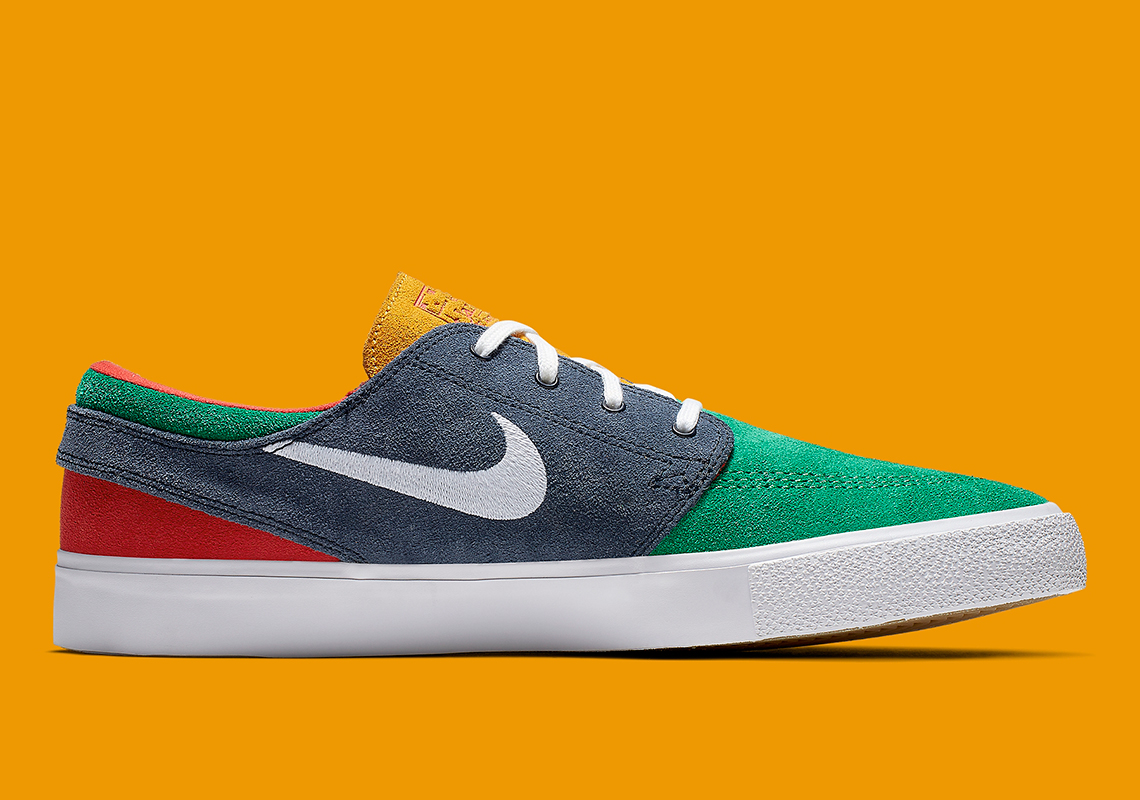 Nike Sb Janoski Green Navy Red Yellow Aq7475 300 1