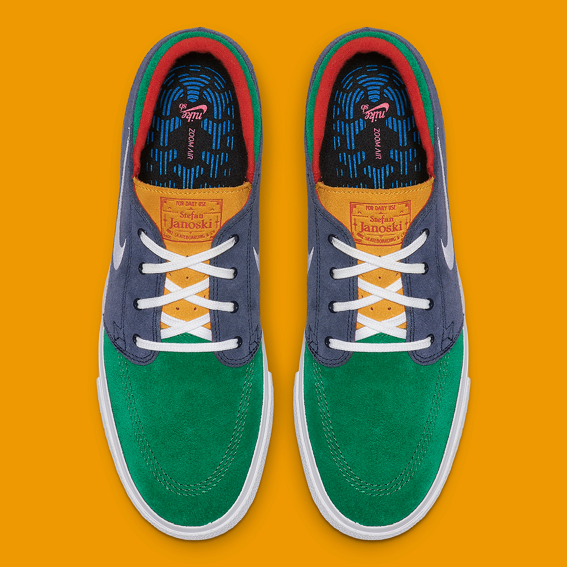 Nike Sb Janoski Green Navy Red Yellow Aq7475 300 5