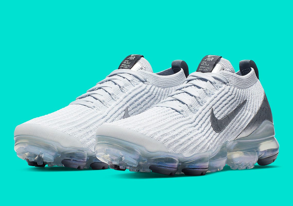 Nike Vapormax Flyknit 3 Womens White Metallic Silver Aj6910 101 4