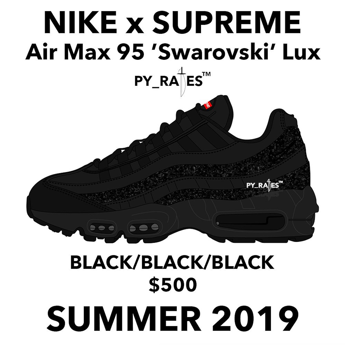 Supreme Nike Air Max 95 Swarovski Black1