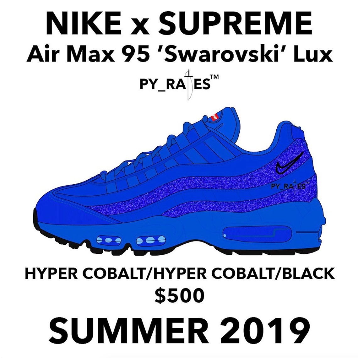 Supreme Nike Air Max 95 Swarovski Blue1