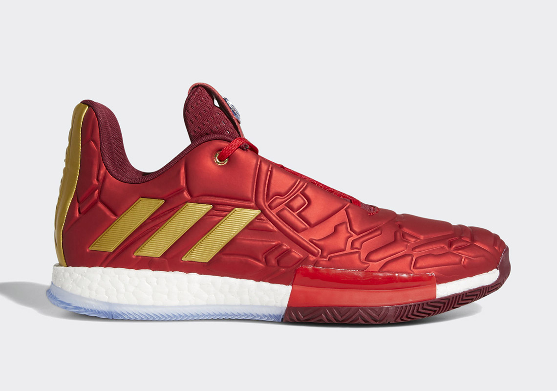 Detailed Look At The Marvel Avengers x adidas Harden Vol. 3 "Iron Man"