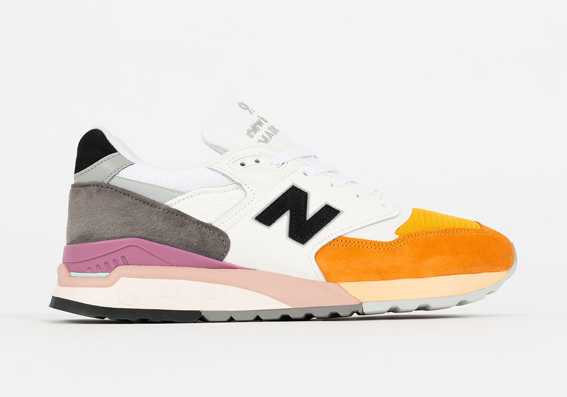 New Balance M998 White Orange 1