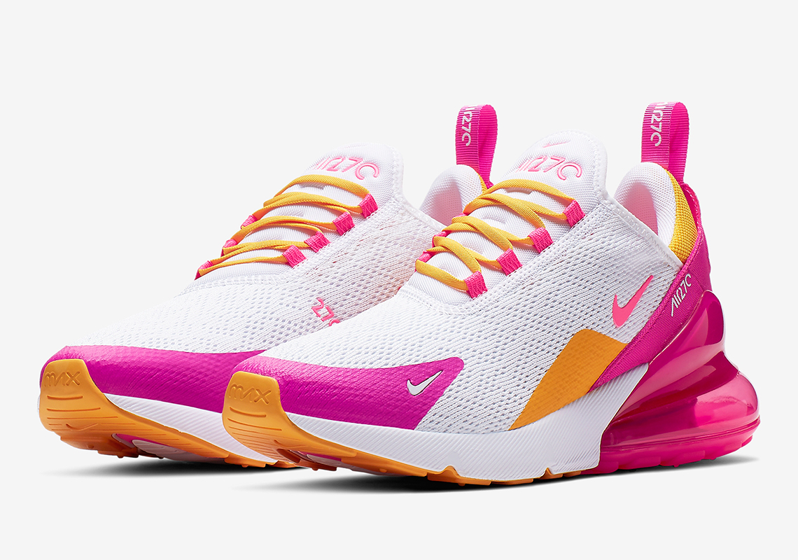 Nike Air Max 270 Womens White Fuchsia Gold Ci1963 166 5