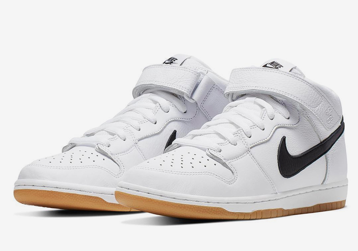 Nike SB Dunk Mid "Orange Label" Introduces White Leather And Gum Soles